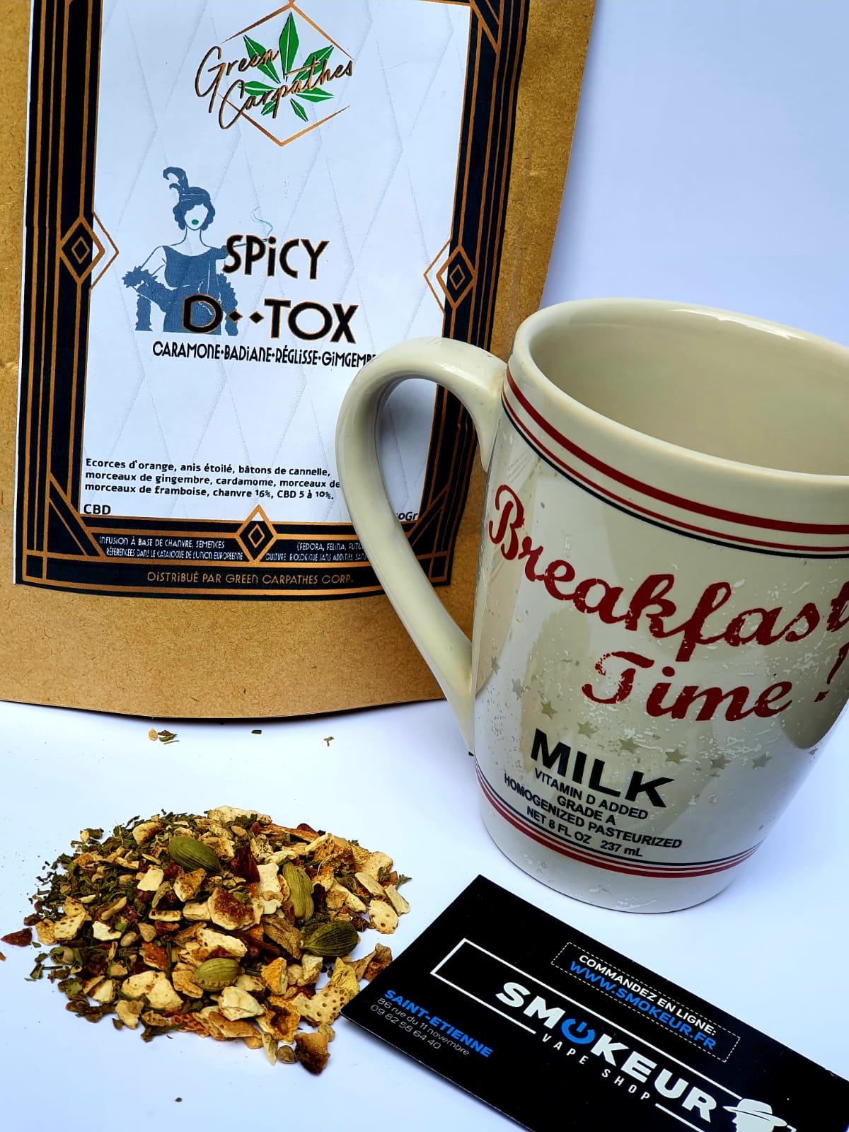 Infusion spicy d tox en sachet de green Carpathes chez smokeur